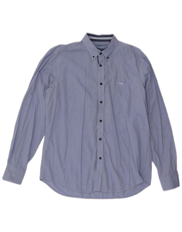 Harmont & Blaine Mens Regular Fit Shirt XL Blue Houndstooth