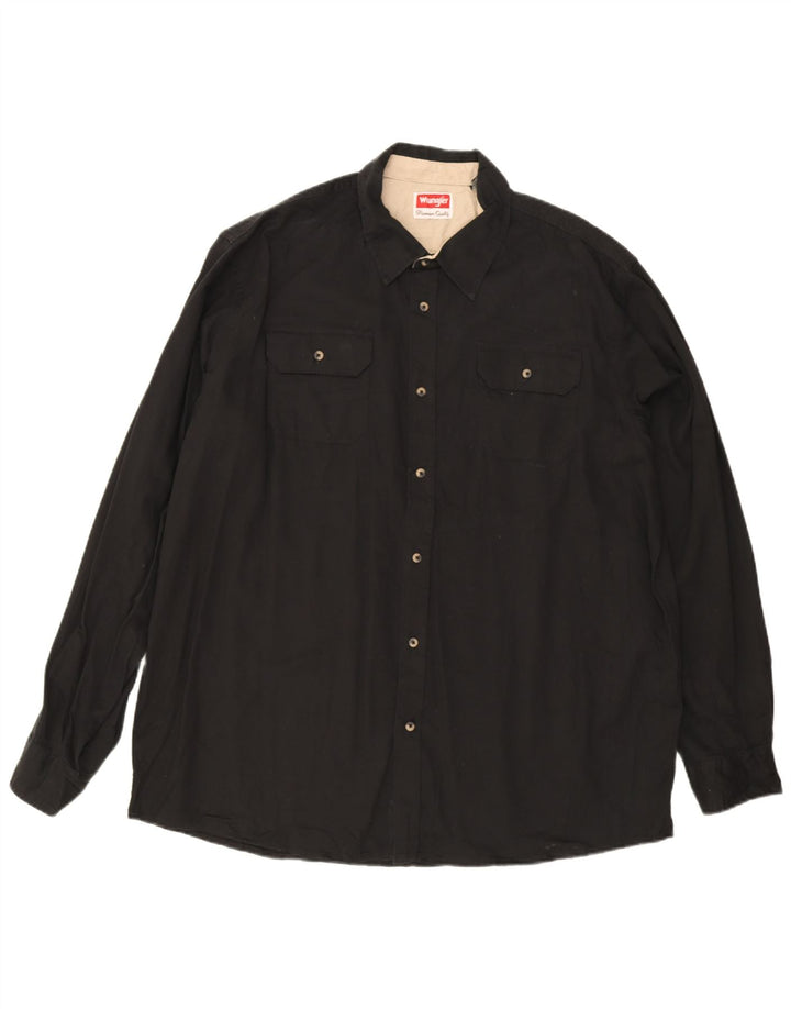 Wrangler Mens Tall Shirt 2XL Black Cotton