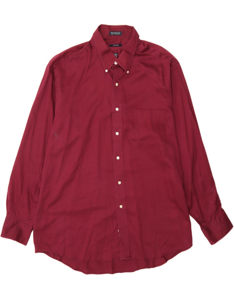 IZOD Mens Shirt Size 17 1/2 XL Burgundy Cotton Vintage Izod and Second-Hand Izod from Messina Hembry 