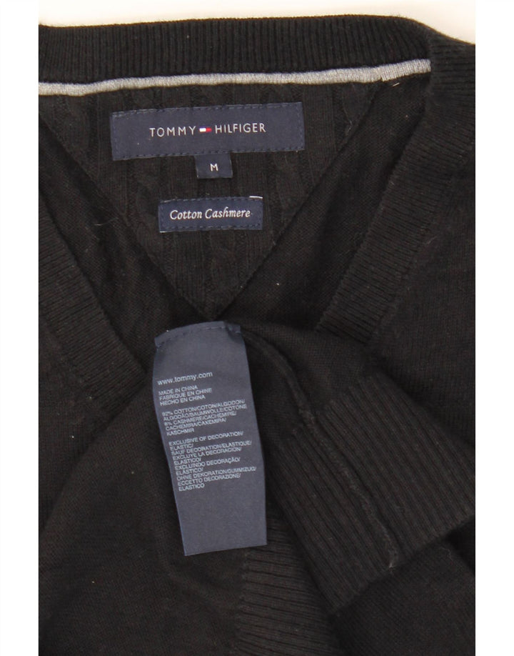 TOMMY HILFIGER Womens Vest Tank Top UK 14 Medium Black Cotton
