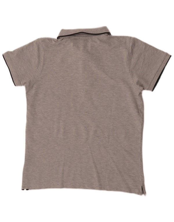 Liu Jo Mens Slim Fit Polo Shirt Medium Grey Flecked Cotton