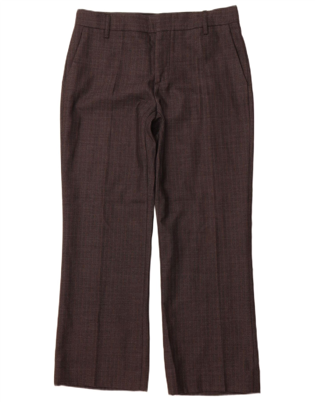 ZARA Womens Straight Chino Trousers EU 40 Medium W30 L28 Grey Herringbone