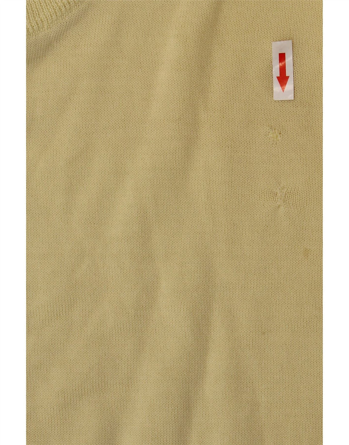 Fila Mens Vest Tank Top IT 48 Medium Yellow Virgin Wool
