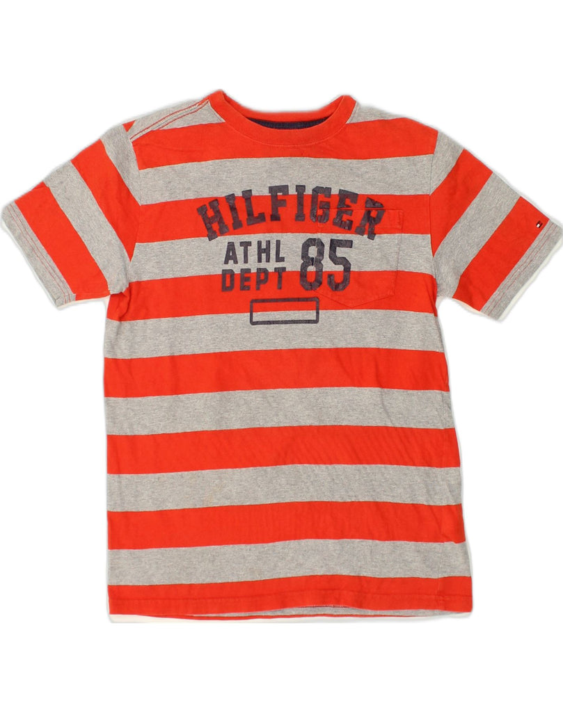 TOMMY HILFIGER Boys Graphic T-Shirt Top 15-16 Years XL Red Striped Cotton | Vintage Tommy Hilfiger | Thrift | Second-Hand Tommy Hilfiger | Used Clothing | Messina Hembry 