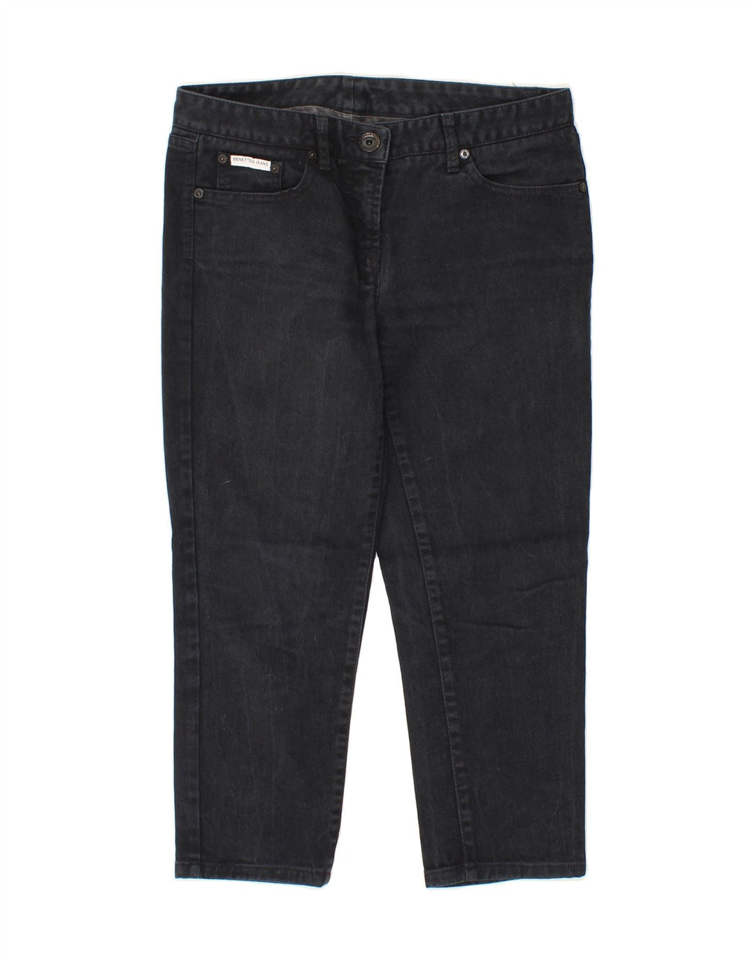 BENETTON Womens Slim Capri Jeans IT 42 Medium W30 L22 Navy Blue Cotton Vintage Benetton and Second-Hand Benetton from Messina Hembry 
