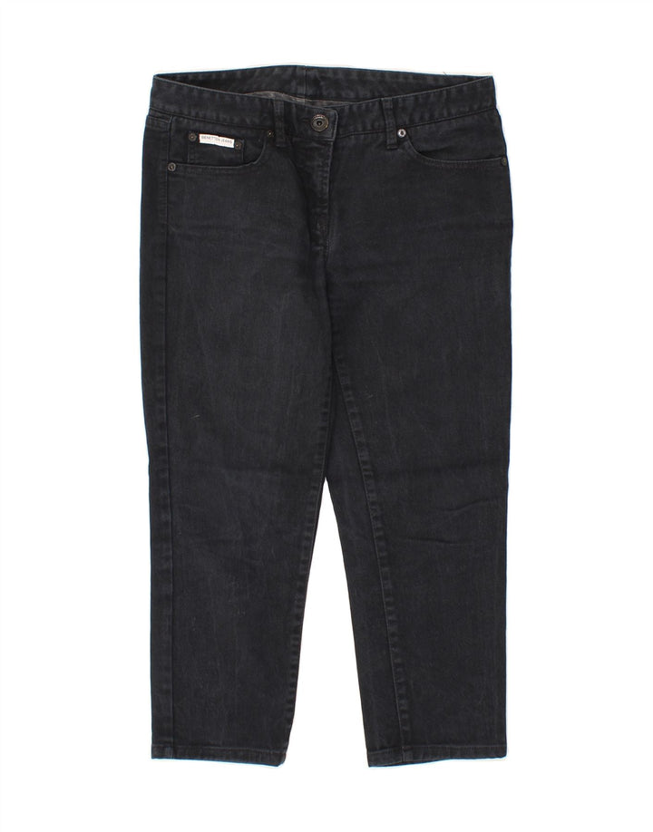 BENETTON Womens Slim Capri Jeans IT 42 Medium W30 L22 Navy Blue Cotton Vintage Benetton and Second-Hand Benetton from Messina Hembry 