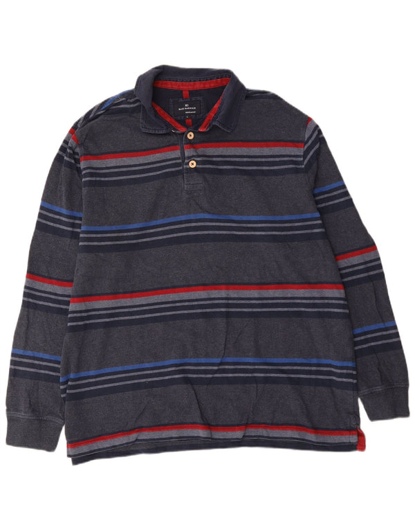 Marks & Spencer Mens Long Sleeve Rugby Polo Shirt Large Navy Blue