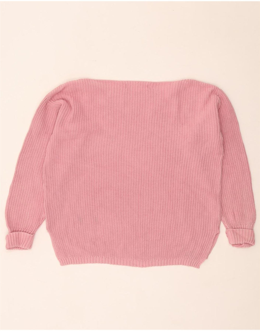 Marks & Spencer Womens Oversized Boat Neck Jumper Sweater UK 10 Small Pink