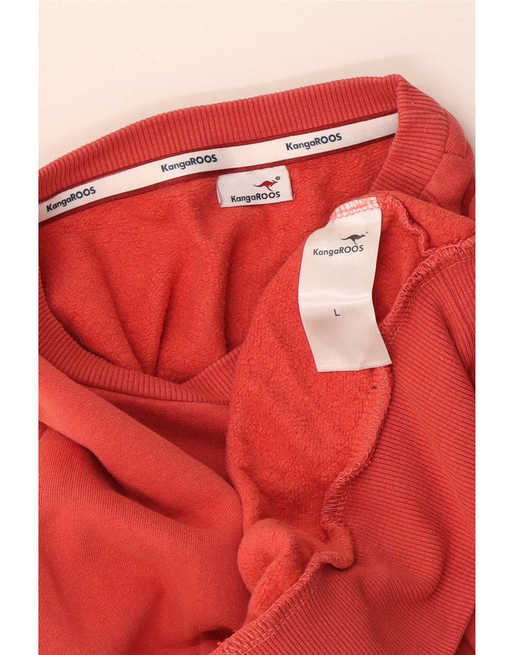 Kangaroos Womens Graphic Sweatshirt Jumper UK 16 Large Red Cotton