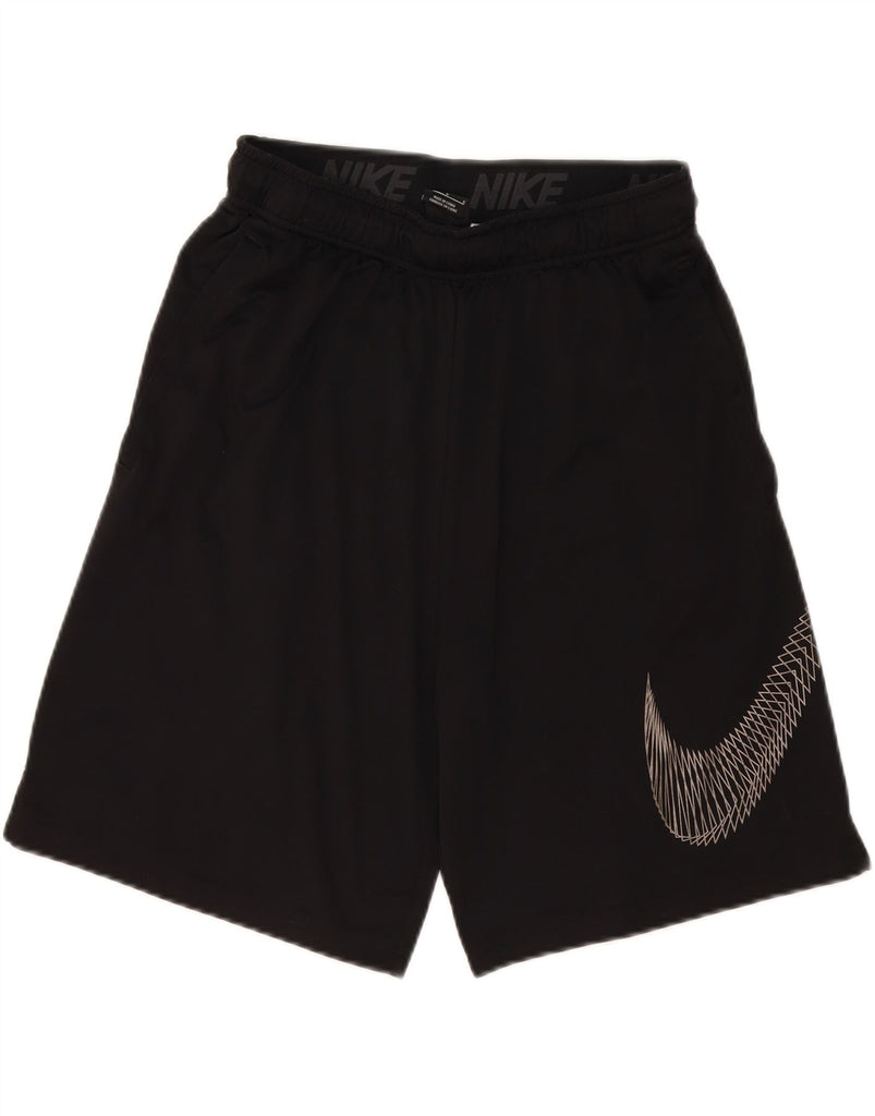 NIKE Mens Dri Fit Graphic Sport Shorts Large Black Polyester Vintage Nike and Second-Hand Nike from Messina Hembry 