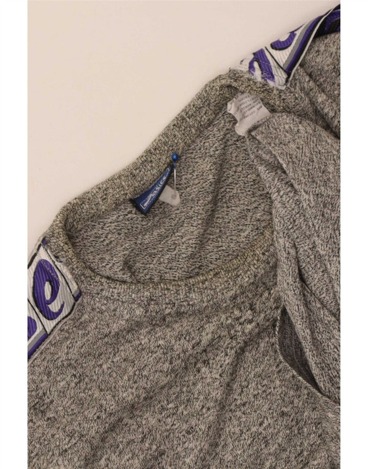 Asics Mens Graphic T-Shirt Top Small Grey Flecked Cotton