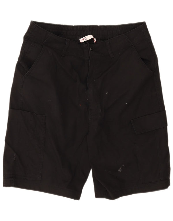 Zara Mens Cargo Shorts EU 42 Large W32 Black