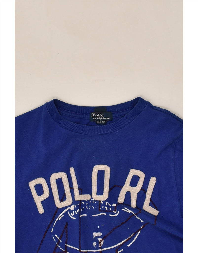 POLO RALPH LAUREN Boys Graphic T-Shirt Top 10-11 Years Medium  Blue Cotton | Vintage Polo Ralph Lauren | Thrift | Second-Hand Polo Ralph Lauren | Used Clothing | Messina Hembry 