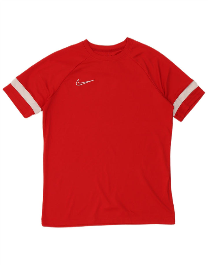Nike Mens Dri Fit T-Shirt Top Large Red Colourblock Polyester