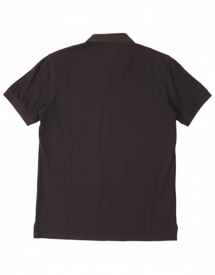TOMMY HILFIGER Mens Regular Fit Polo Shirt Large Black Cotton