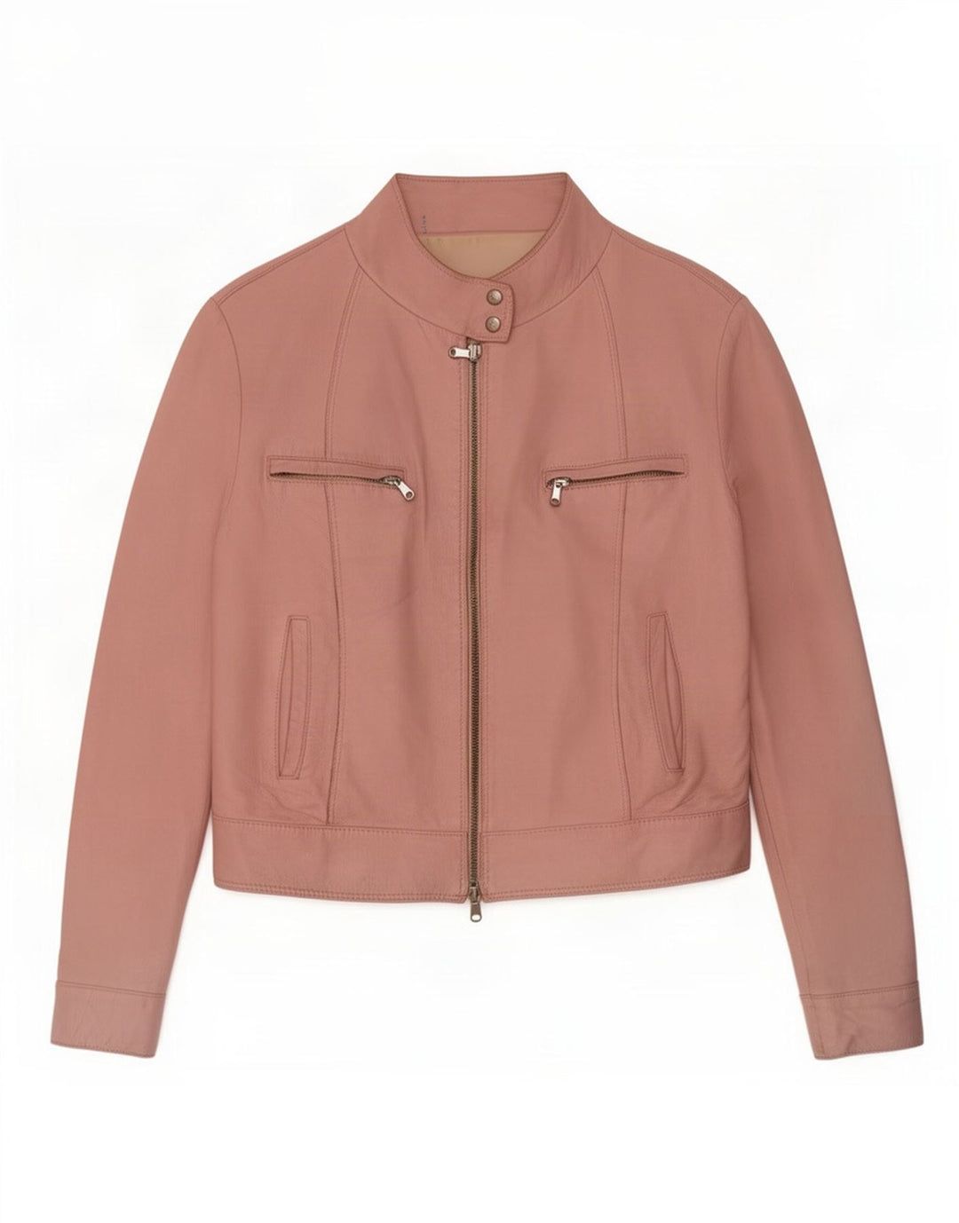 Wanted Womens Leather Racer Jacket IT 48 XL Pink