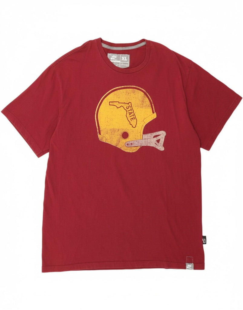 NIKE Mens Big & Tall Graphic T-Shirt Top XL Burgundy Cotton Vintage Nike and Second-Hand Nike from Messina Hembry 
