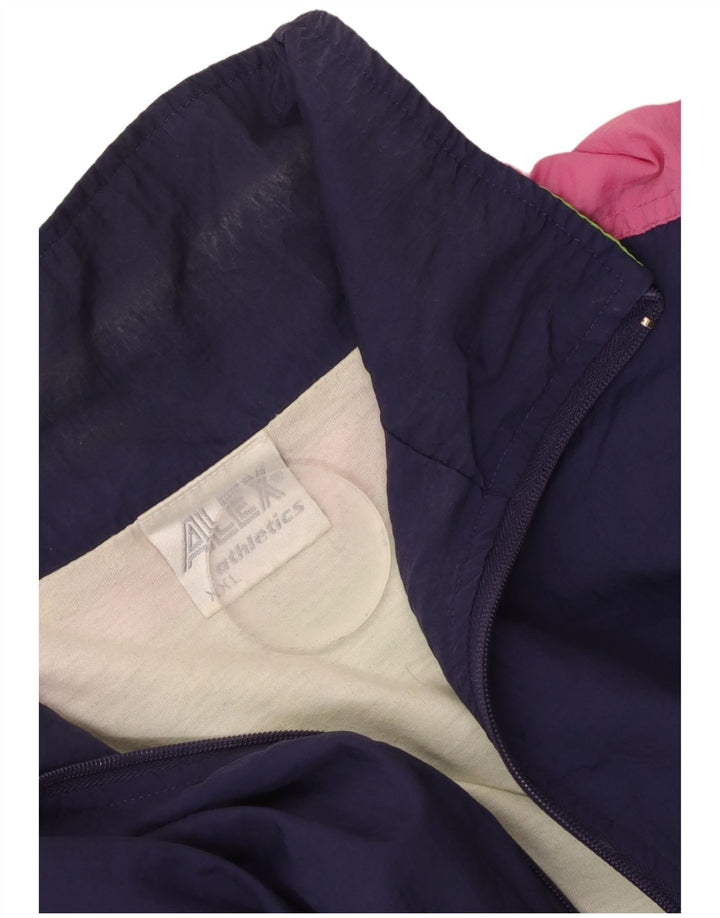 ALEX ATHLETICS  Mens Tracksuit Top Jacket 2XL Navy Blue Colourblock