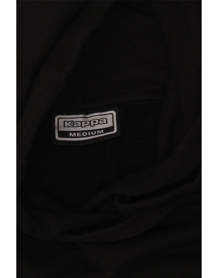 KAPPA Mens Graphic Hoodie Jumper Medium Black