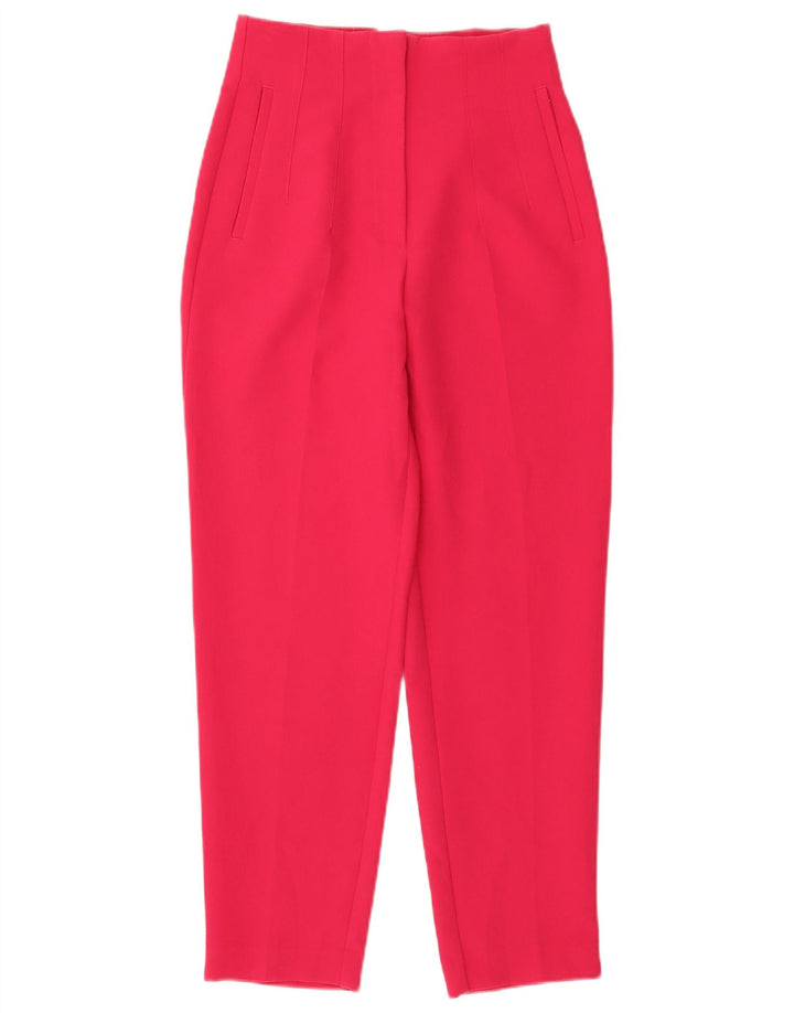 Zara Womens Tapered Suit Trousers Small W26 L26 Pink Polyester