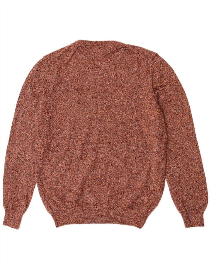 Lyle & Scott Mens Crew Neck Jumper Sweater Large Brown Flecked Wool