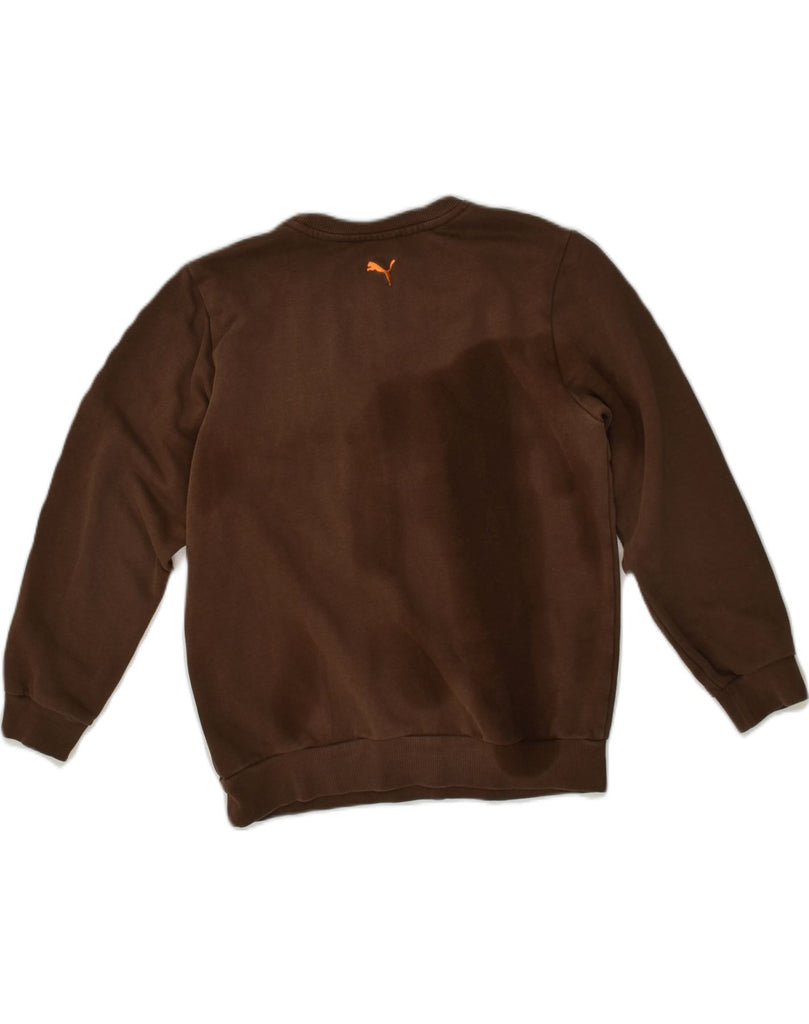 PUMA Boys Graphic Sweatshirt Jumper 9-10 Years Brown | Vintage Puma | Thrift | Second-Hand Puma | Used Clothing | Messina Hembry 