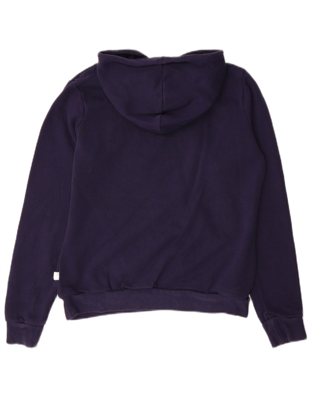 PUMA Womens Graphic Hoodie Jumper UK 12 Medium Navy Blue Polyester