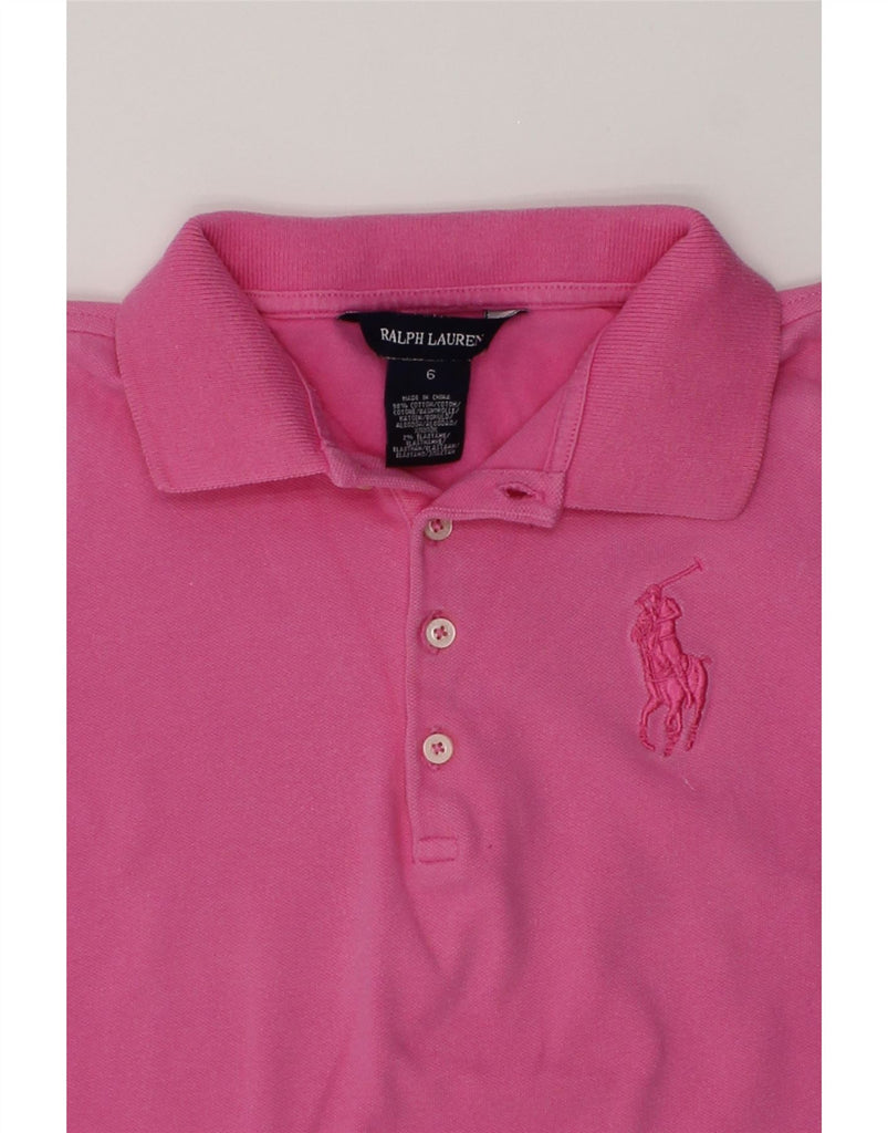 RALPH LAUREN Girls Polo Shirt 5-6 Years Pink Cotton | Vintage Ralph Lauren | Thrift | Second-Hand Ralph Lauren | Used Clothing | Messina Hembry 