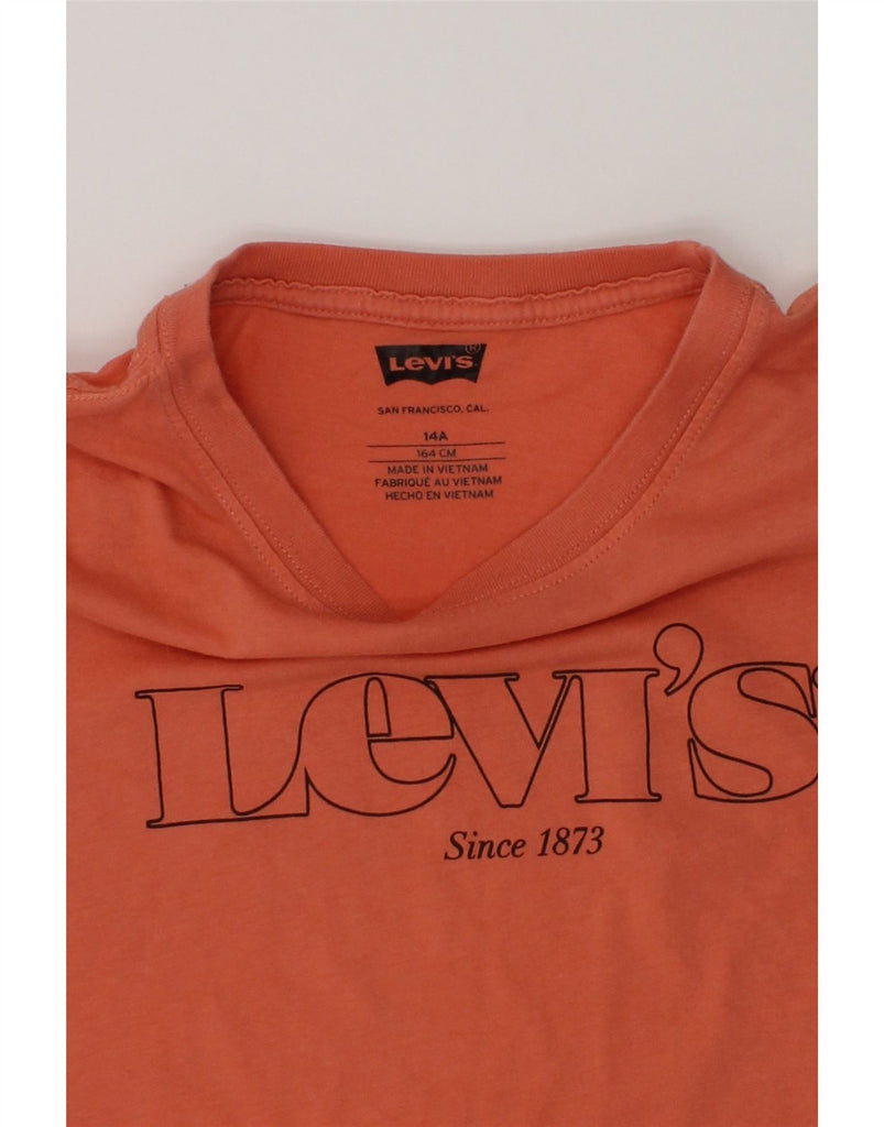 LEVI'S Boys Graphic T-Shirt Top 13-14 Years Orange | Vintage Levi's | Thrift | Second-Hand Levi's | Used Clothing | Messina Hembry 