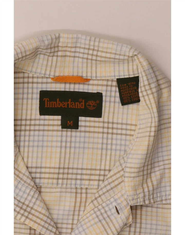 Timberland Mens Short Sleeve Shirt Medium Multicoloured Plaid Cotton