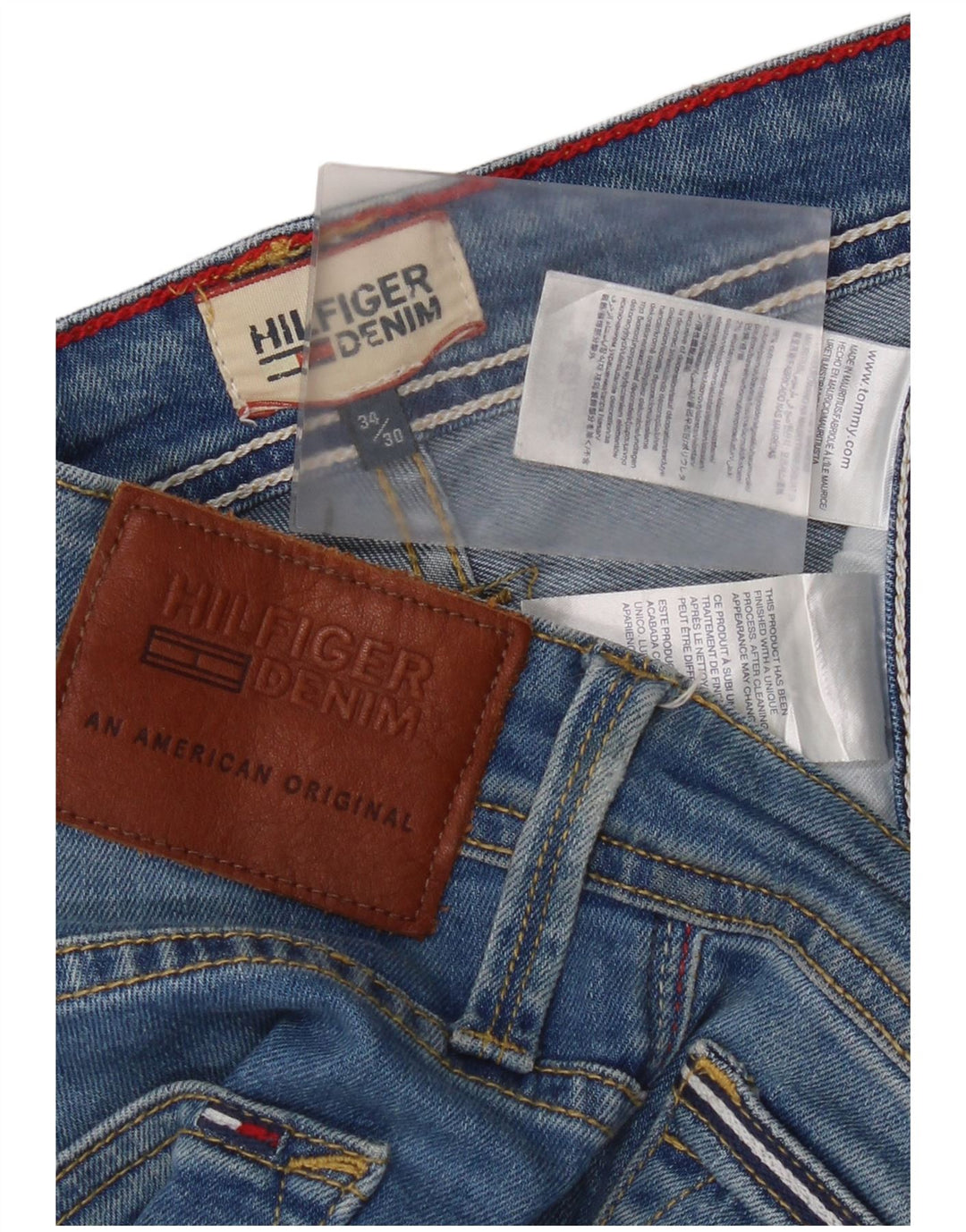 Tommy Hilfiger Mens Straight Jeans W34 L30 Blue Cotton