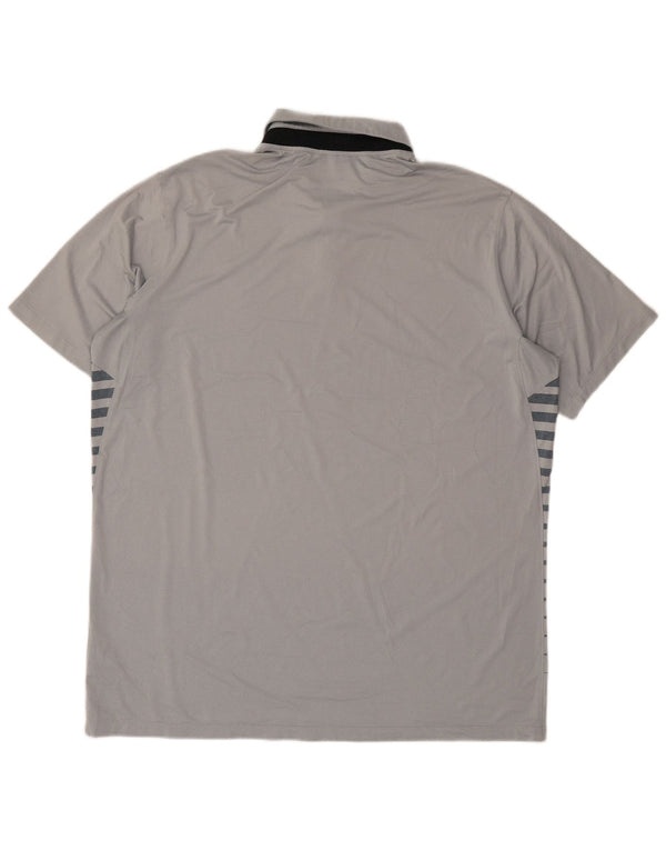 Nike Mens Dri Fit Polo Shirt XL Grey Striped Polyester