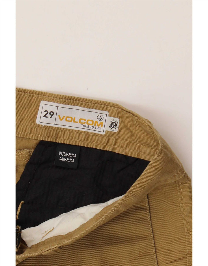 Volcom Mens Chino Shorts W29 Small Khaki Polyester