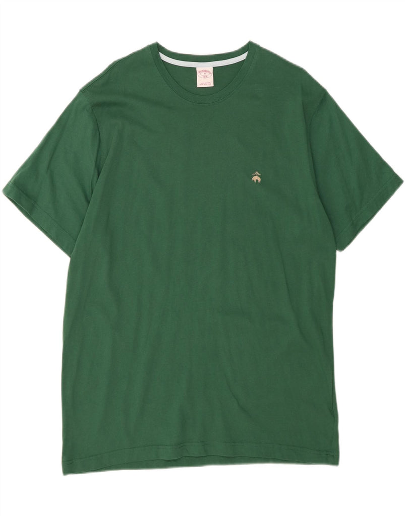 BROOKS BROTHERS Mens T-Shirt Top XL Green Cotton Vintage Brooks Brothers and Second-Hand Brooks Brothers from Messina Hembry 
