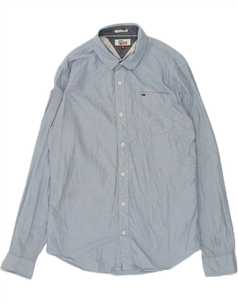 TOMMY HILFIGER Mens Shirt Medium Blue Cotton | Vintage Tommy Hilfiger | Thrift | Second-Hand Tommy Hilfiger | Used Clothing | Messina Hembry 