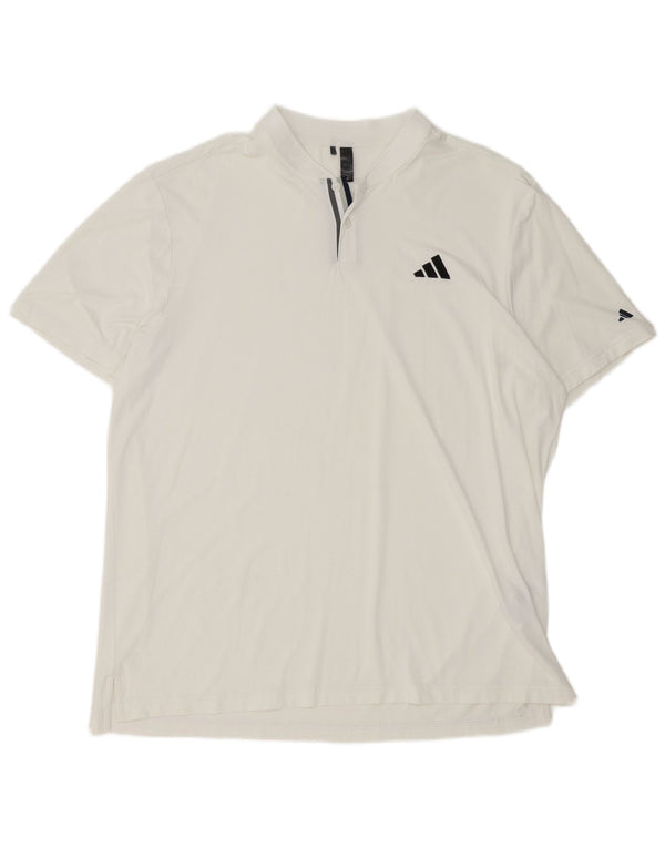 Adidas Mens Polo Shirt XL White Polyester