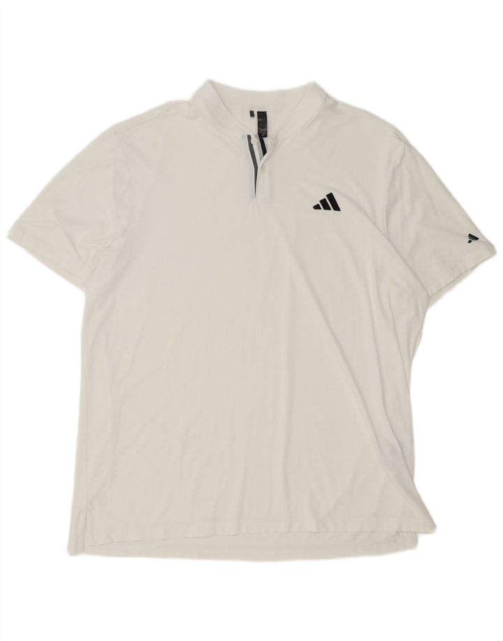 Adidas Mens Polo Shirt XL White Polyester