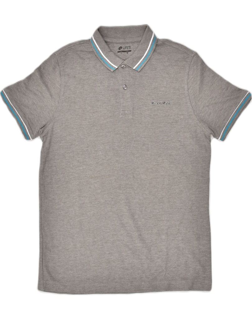 LOTTO Mens Polo Shirt Large Grey Cotton | Vintage Lotto | Thrift | Second-Hand Lotto | Used Clothing | Messina Hembry 