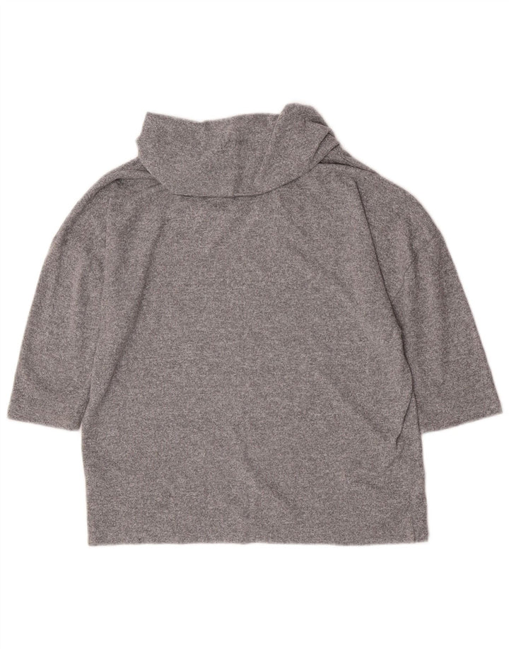 Marks & Spencer Womens Top 3/4 Sleeve UK 14 Large Grey Flecked Polyester