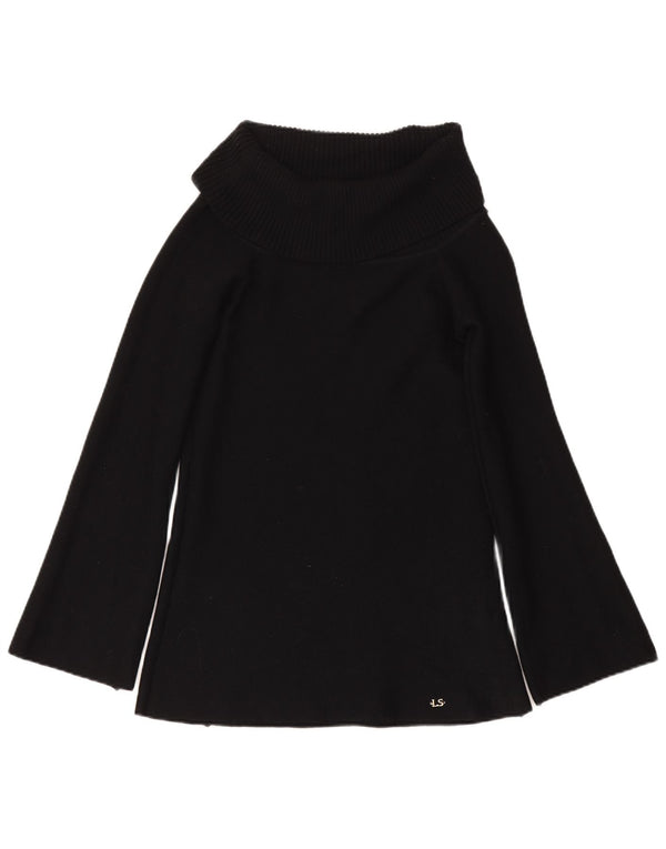 Luisa Spagnoli Womens Roll Neck Jumper Sweater UK 10 Small Black