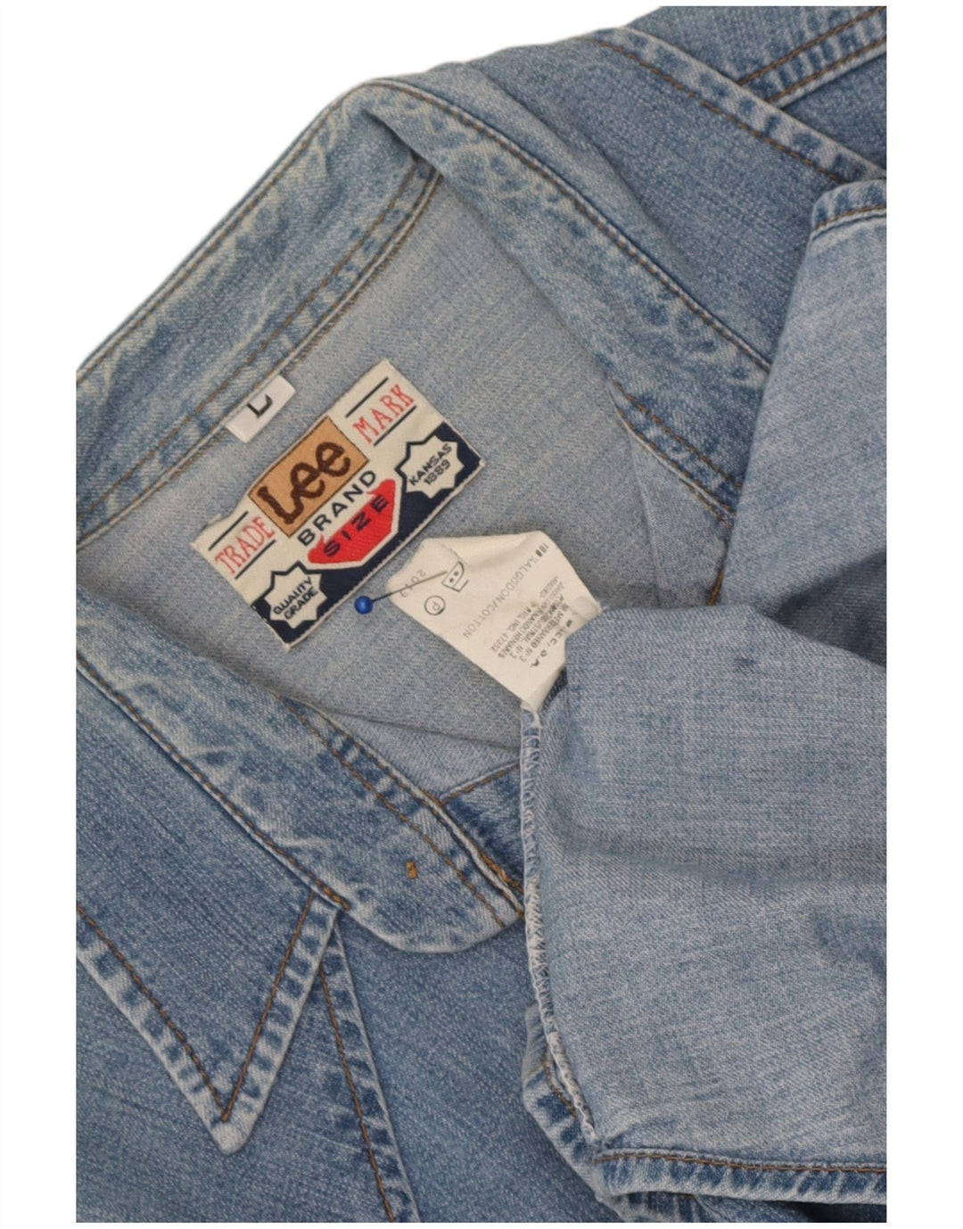 Lee Mens Denim Shirt Large Blue Cotton
