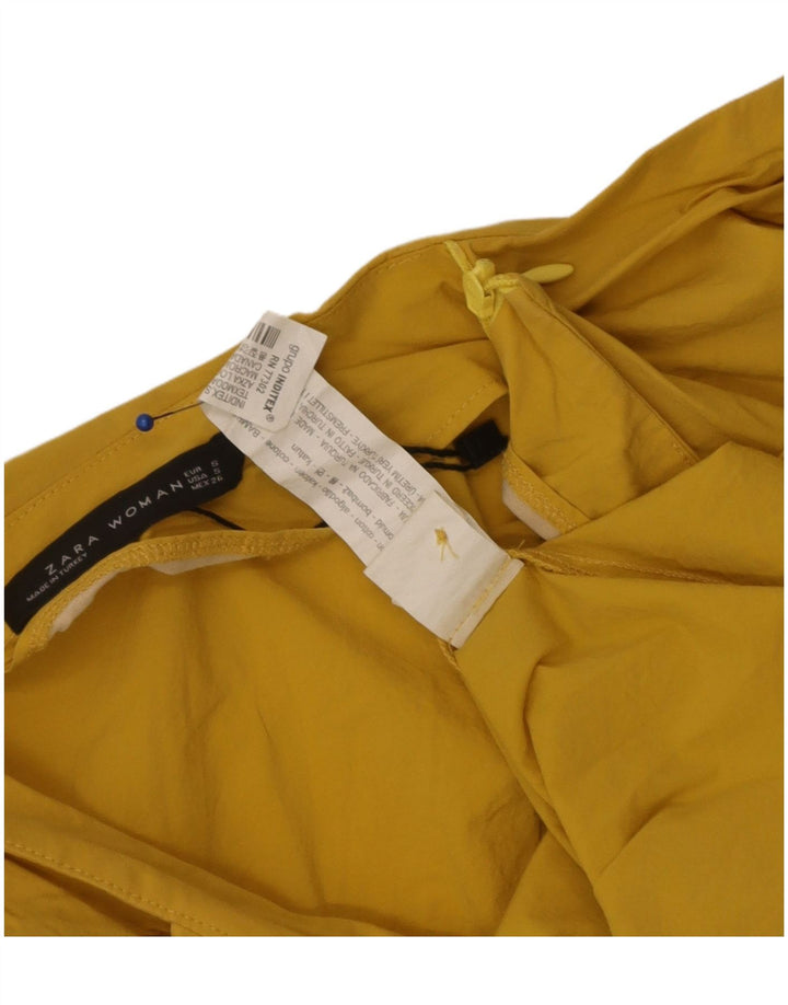 Zara Womens Long Sleeve Oversized Asymmetrical Dress UK 10 Small Yellow