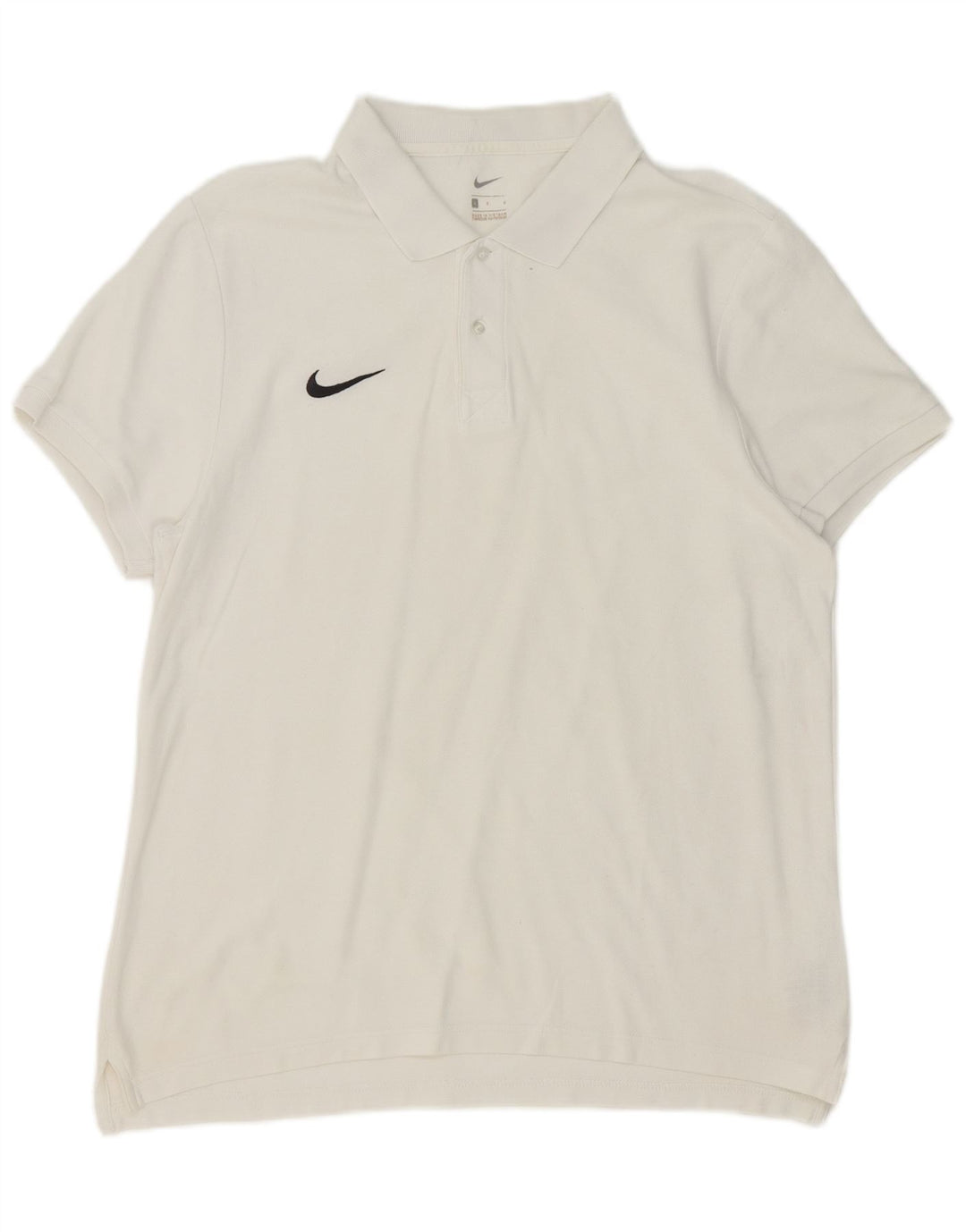 Nike Mens Polo Shirt Large White Cotton