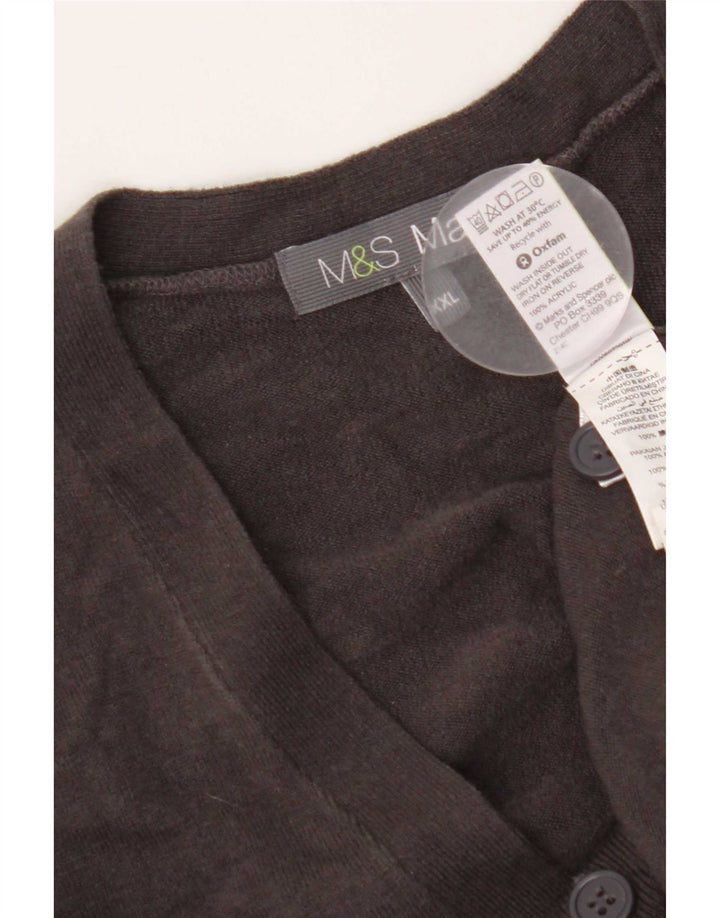 Marks & Spencer Mens Cardigan Sweater 2XL Grey Acrylic