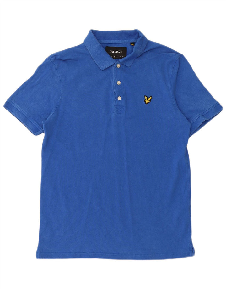 LYLE & SCOTT Mens Polo Shirt Medium Blue Cotton
