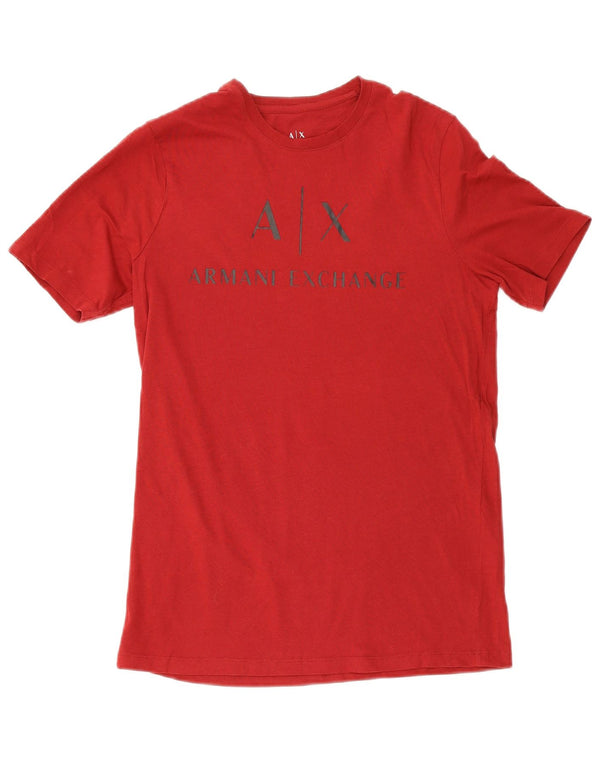 Armani Exchange Mens Graphic T-Shirt Top Medium Red Cotton