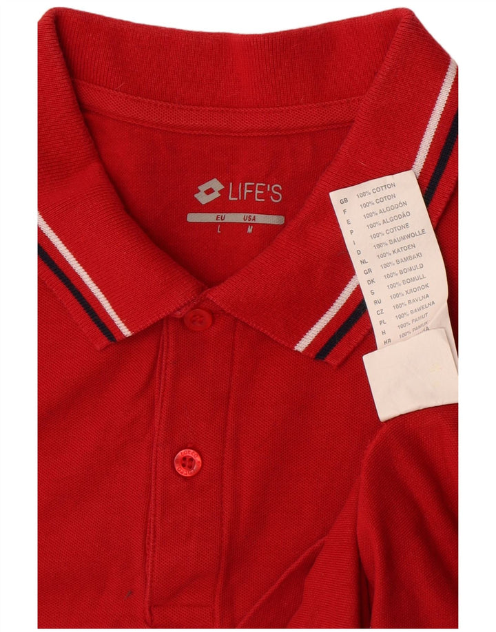 Lotto Mens Polo Shirt Medium Red Cotton