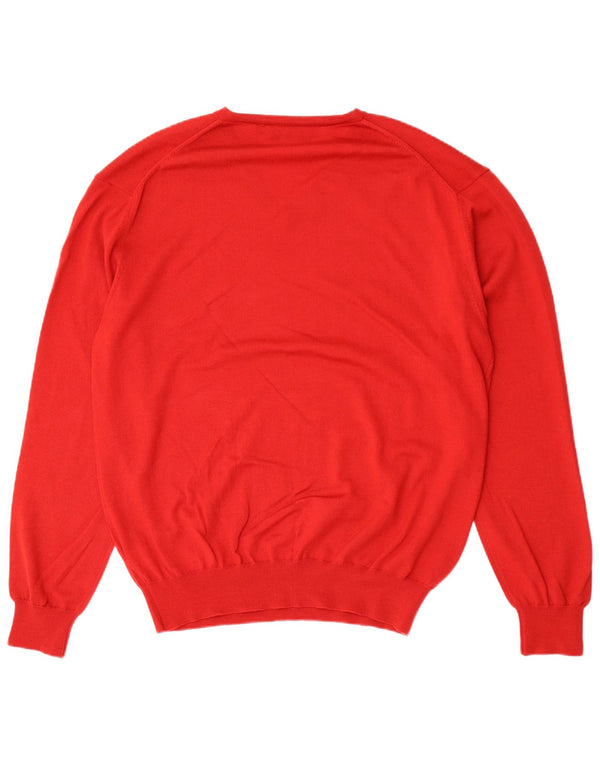 Baileys Mens V-Neck Jumper Sweater 2XL Red New Wool