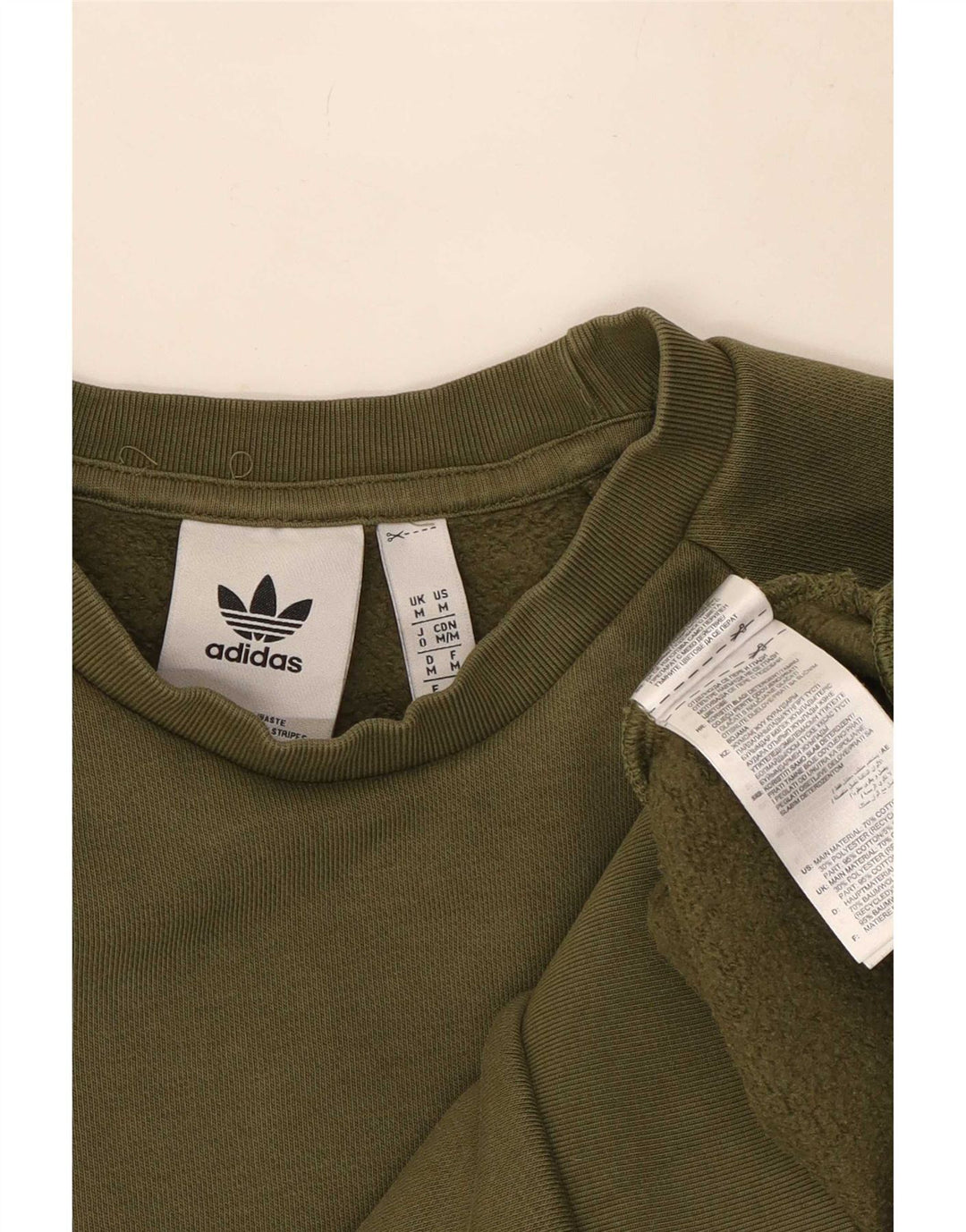 Adidas Mens Sweatshirt Jumper Medium Khaki Cotton