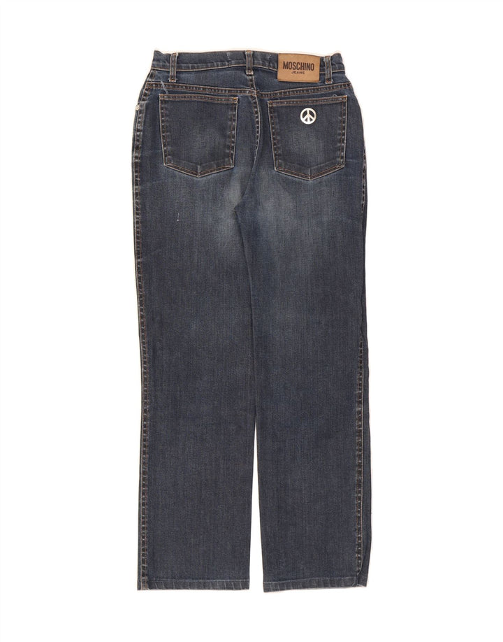 MOSCHINO Womens Straight Jeans W30 L27 Blue Cotton Vintage Moschino and Second-Hand Moschino from Messina Hembry 